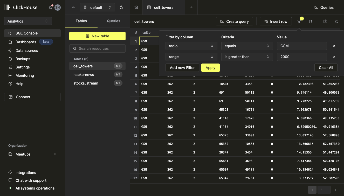Dialog showing how to add an additional filter on range greater than 2000 - Zoomed