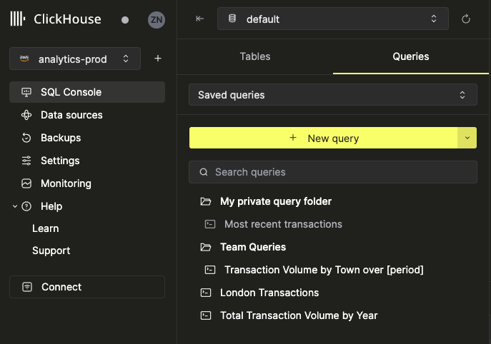 Shared with me section in the query list - Zoomed
